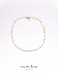 Halo Pearl Necklace in White