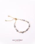 Halo Pearl Bracelet in Blue