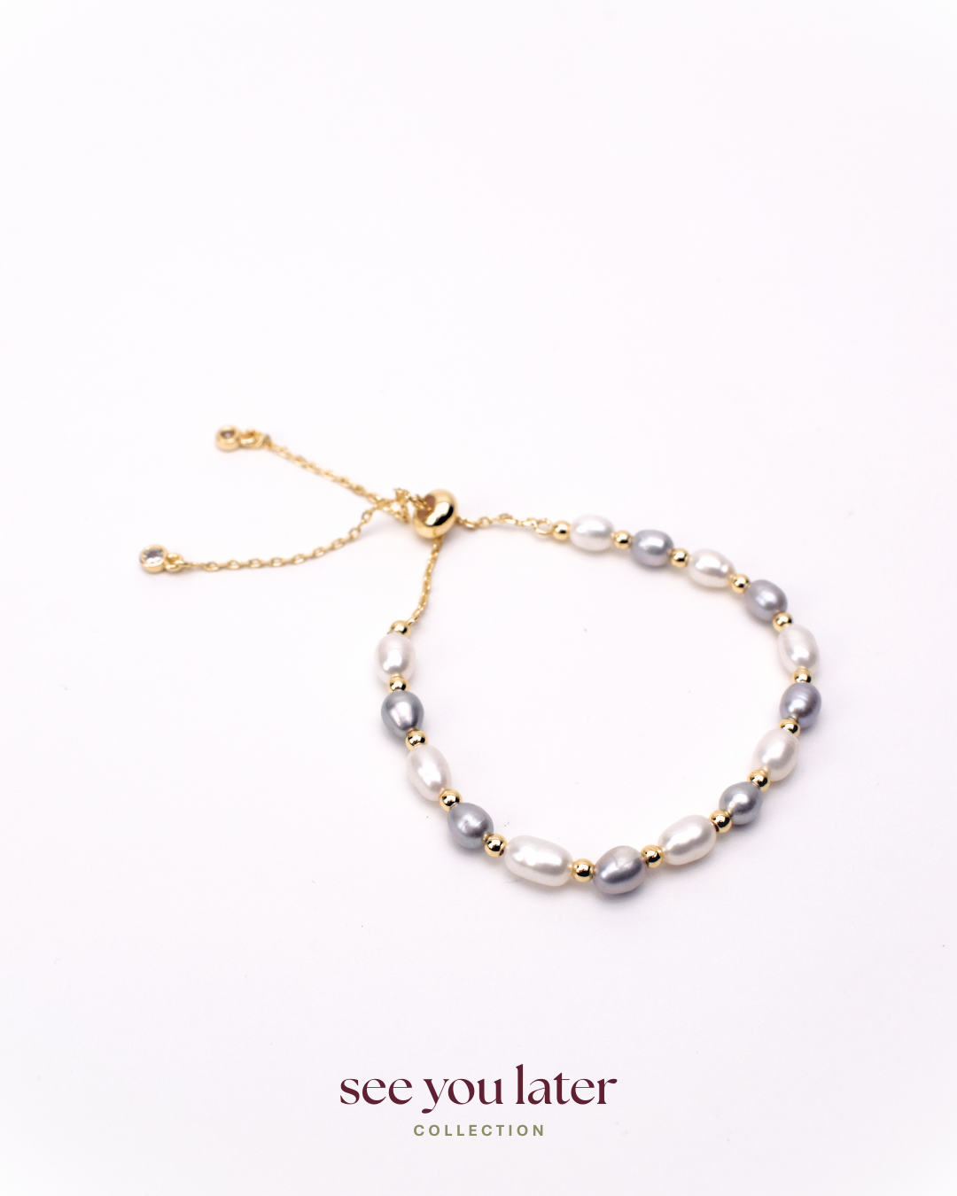 Halo Pearl Bracelet in Blue