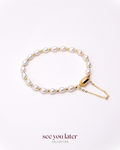 Halo Pearl Bracelet in White